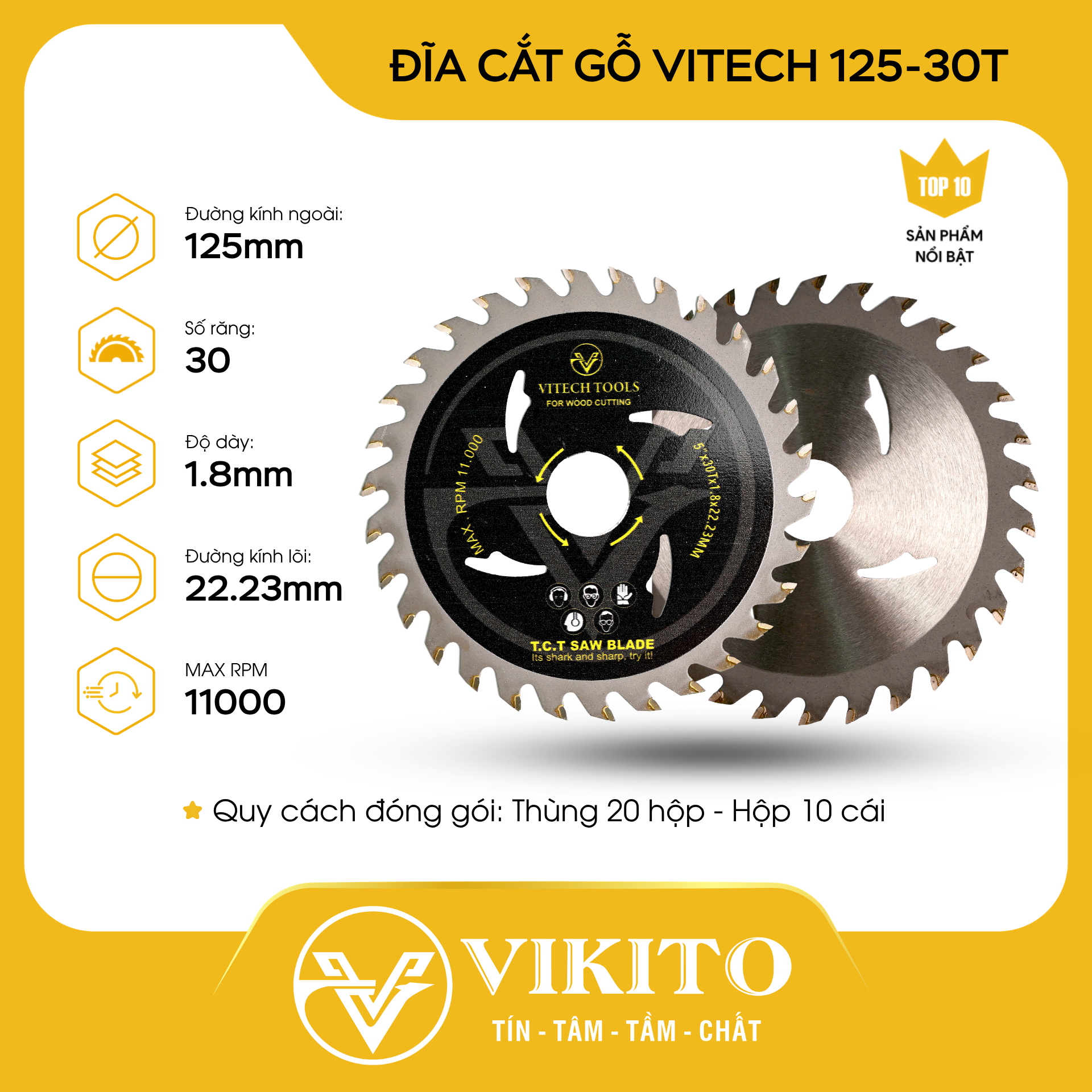 Đĩa Cắt gỗ VITECH 125-30T